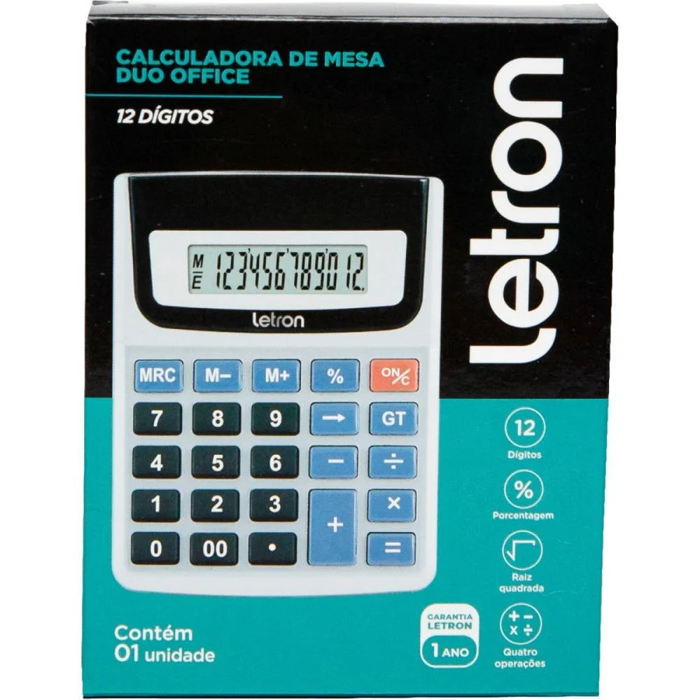 Calculadora De Mesa 12 Dig. Prata Duo C/Bateria Leonora - imagem 5