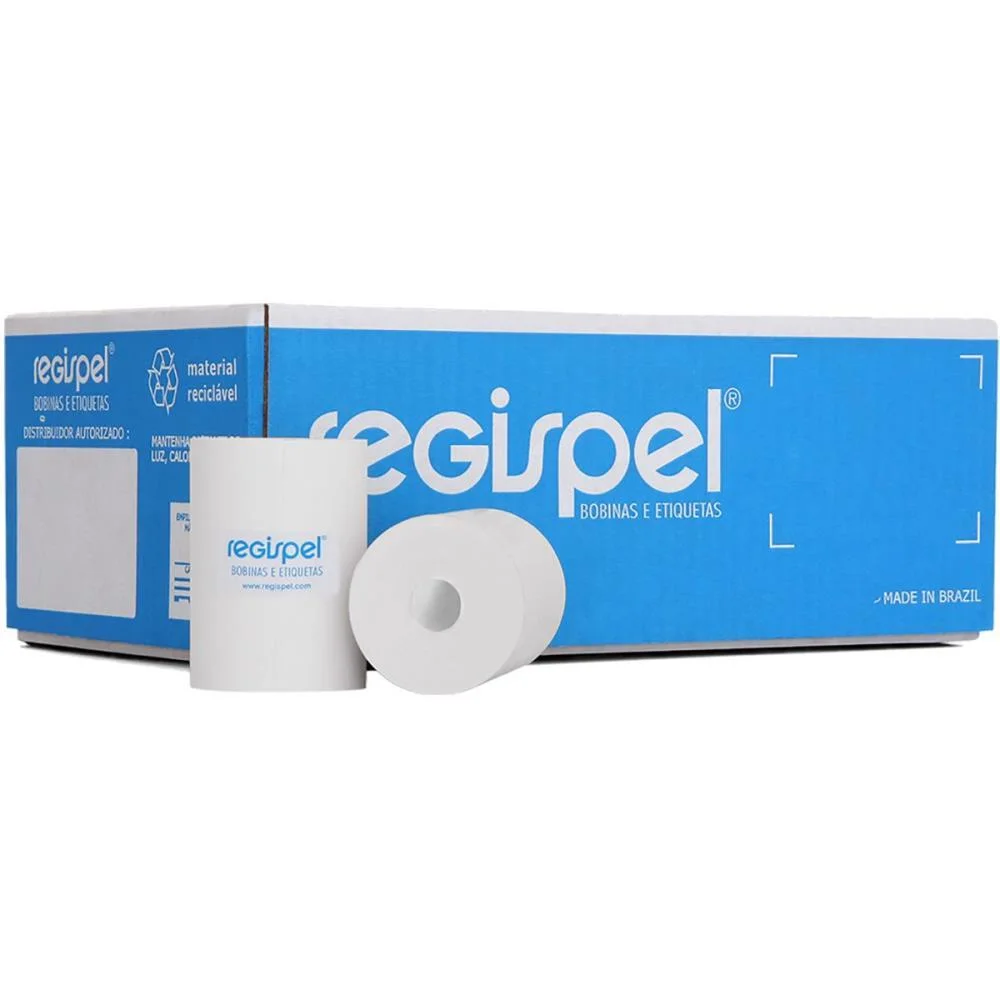 Bobina Termica 80Mmx30M. Branca 44G S/Tubete Regispel (Cx.c/10) - imagem 3