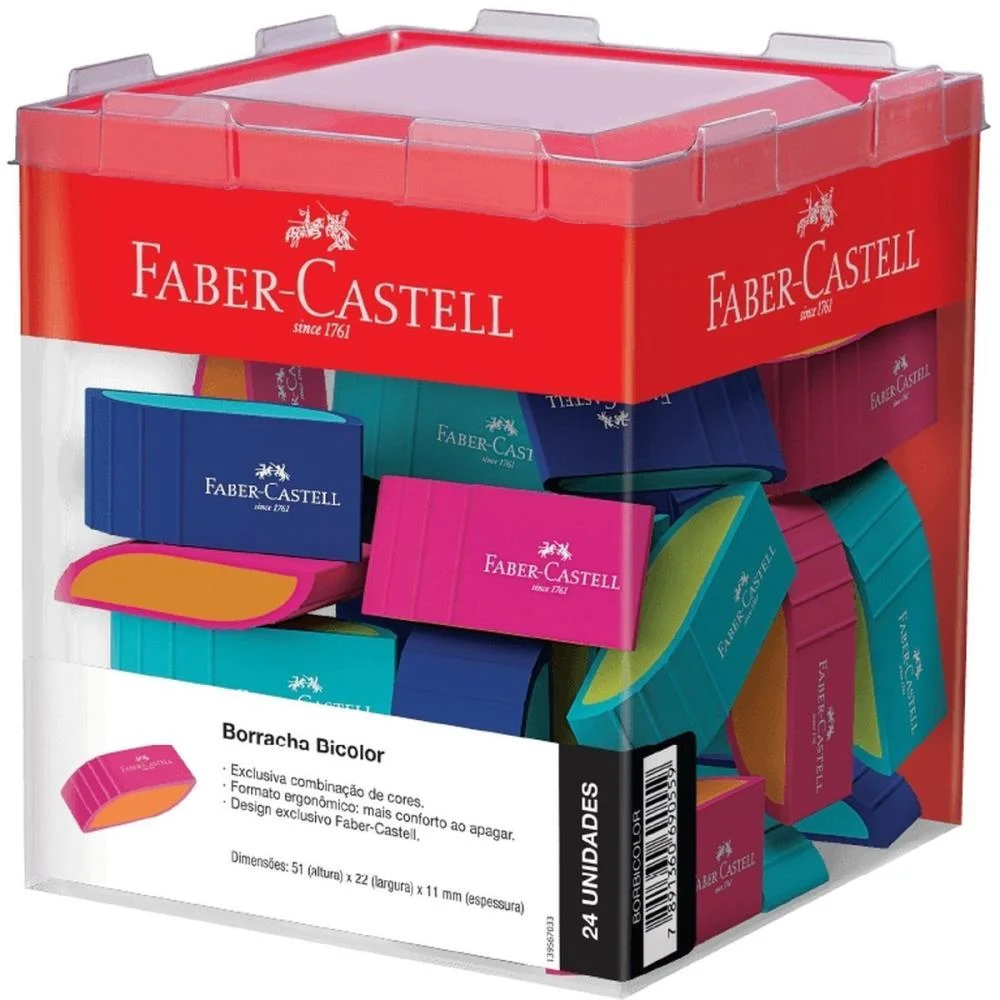 Borracha Colorida Bicolor 3 Modelos Faber-Castell C/ 24 Unidades - imagem 2