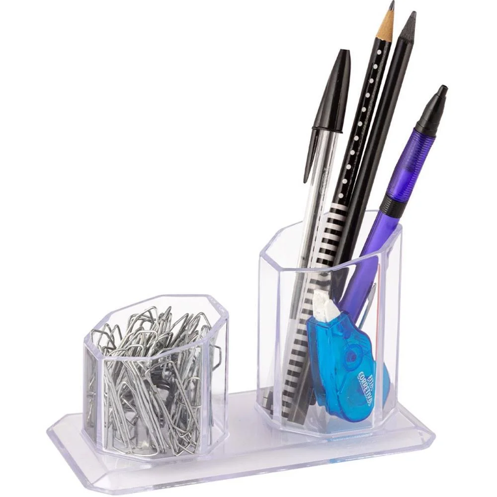 Acessorio Para Mesa Porta Caneta/Clips Cristal Maxcril - imagem 4