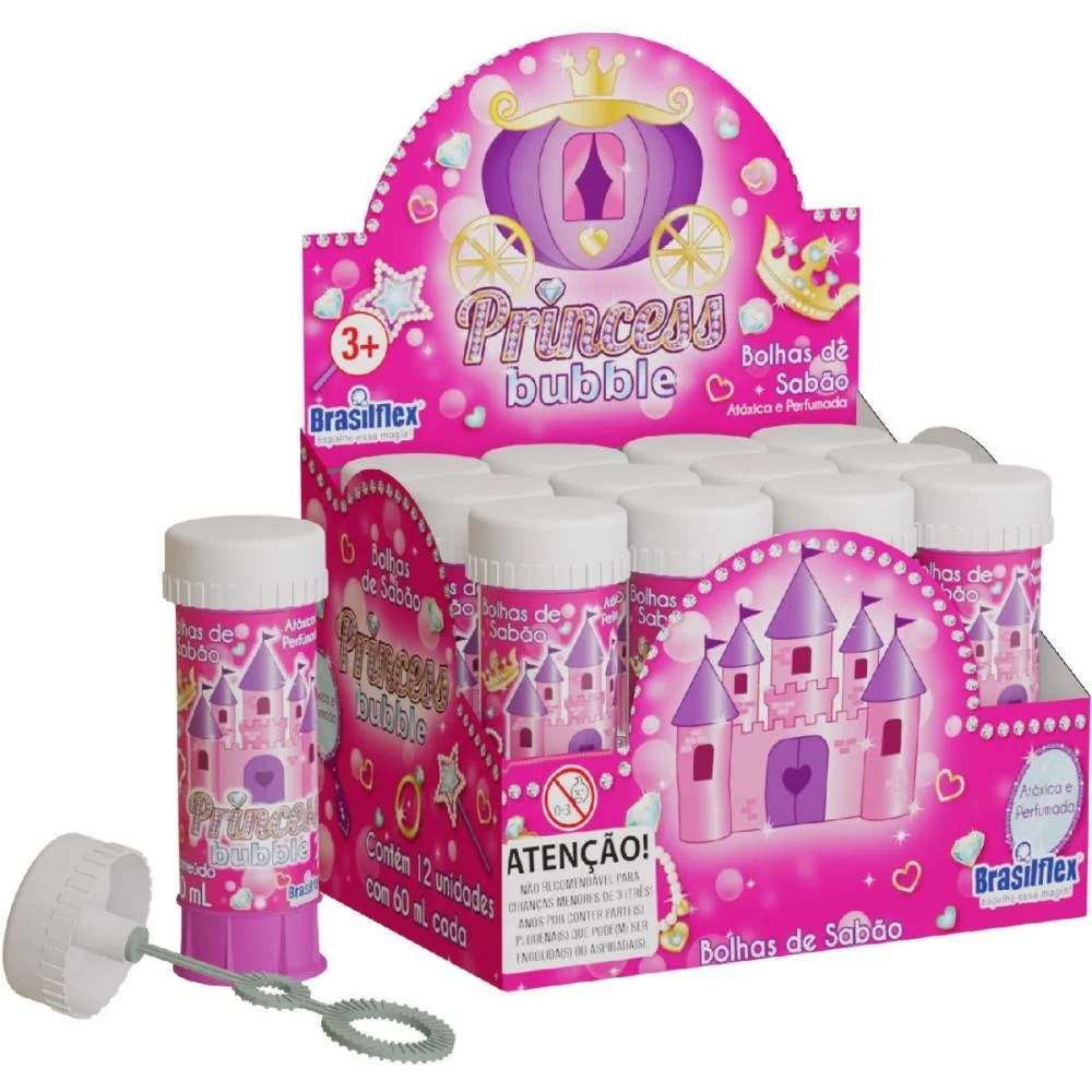 Bolha De Sabao Princess 60Ml Brasilflex (Cx.c/12) - imagem 2