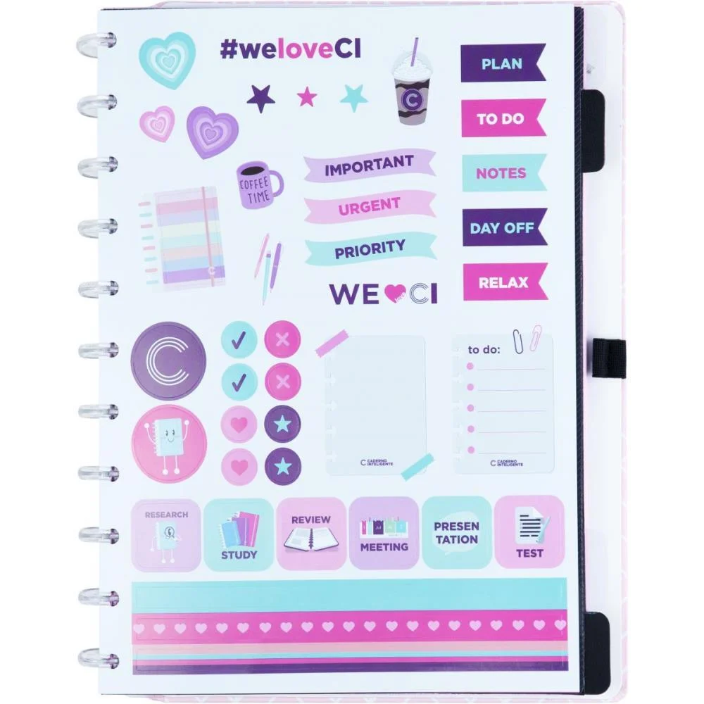 Caderno Inteligente Grande Ice Pink 80Fls 215X280Mm Caderno Inteligente - imagem 5