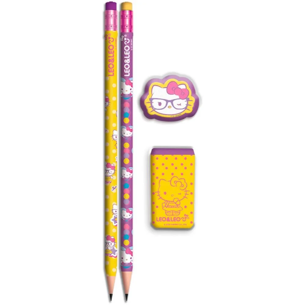 Kit Escolar Hello Kitty Hb C/04 Pecas Leonora (Blister) - imagem 4