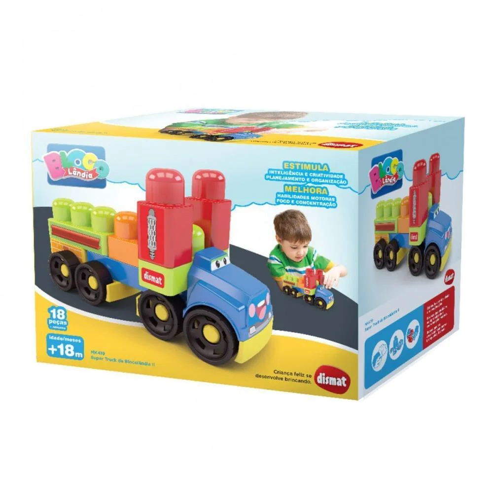 Brinquedo Para Montar Super Truck Da Blocolandia Dismat - imagem 6