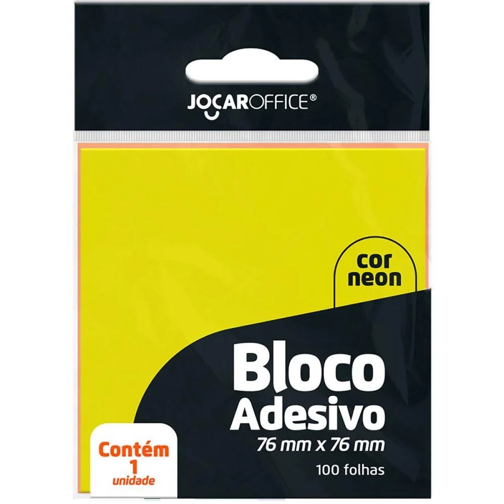 Bloco De Recado Autoadesivo Jocar Amar. Neon 76X76 100Fls. Leonora (Cx.c/12) - imagem 2