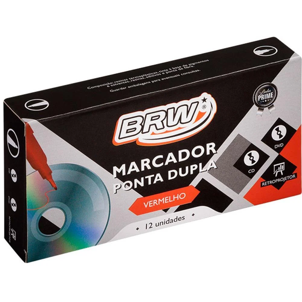 Caneta Para Cd 2.0Mm Retro Ponta Dupla 2.0/0.4Mm Vm Brw (Cx.c/12) - imagem 6