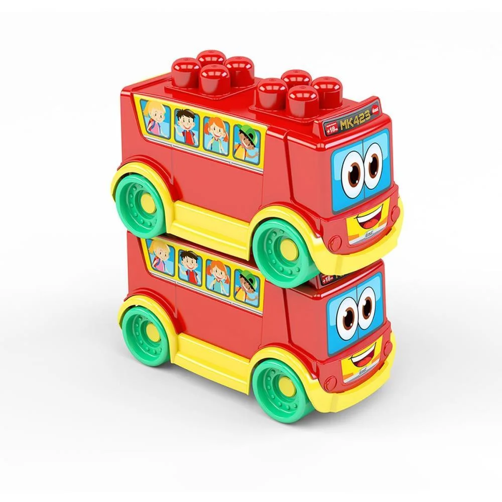 Brinquedo Para Montar Onibus Da Blocolandia Dismat - imagem 6