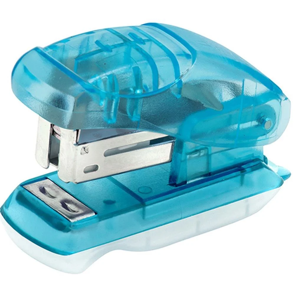 Grampeador Mini P/12Fls 6Cm Plast. Az/Vm/Am/Vd Brw C/ 12 Unidades - imagem 6