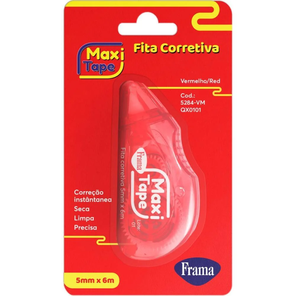 Corretivo Em Fita Maxi Tape 5Mmx6M. Sortido Frama (Cx.c/12) - imagem 3