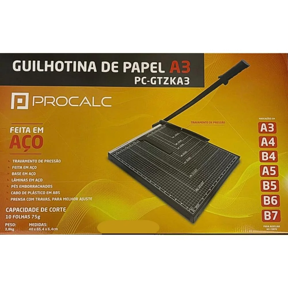 Guilhotina Cortadeira A3 P/10 Fls Com Trava Procalc - imagem 5