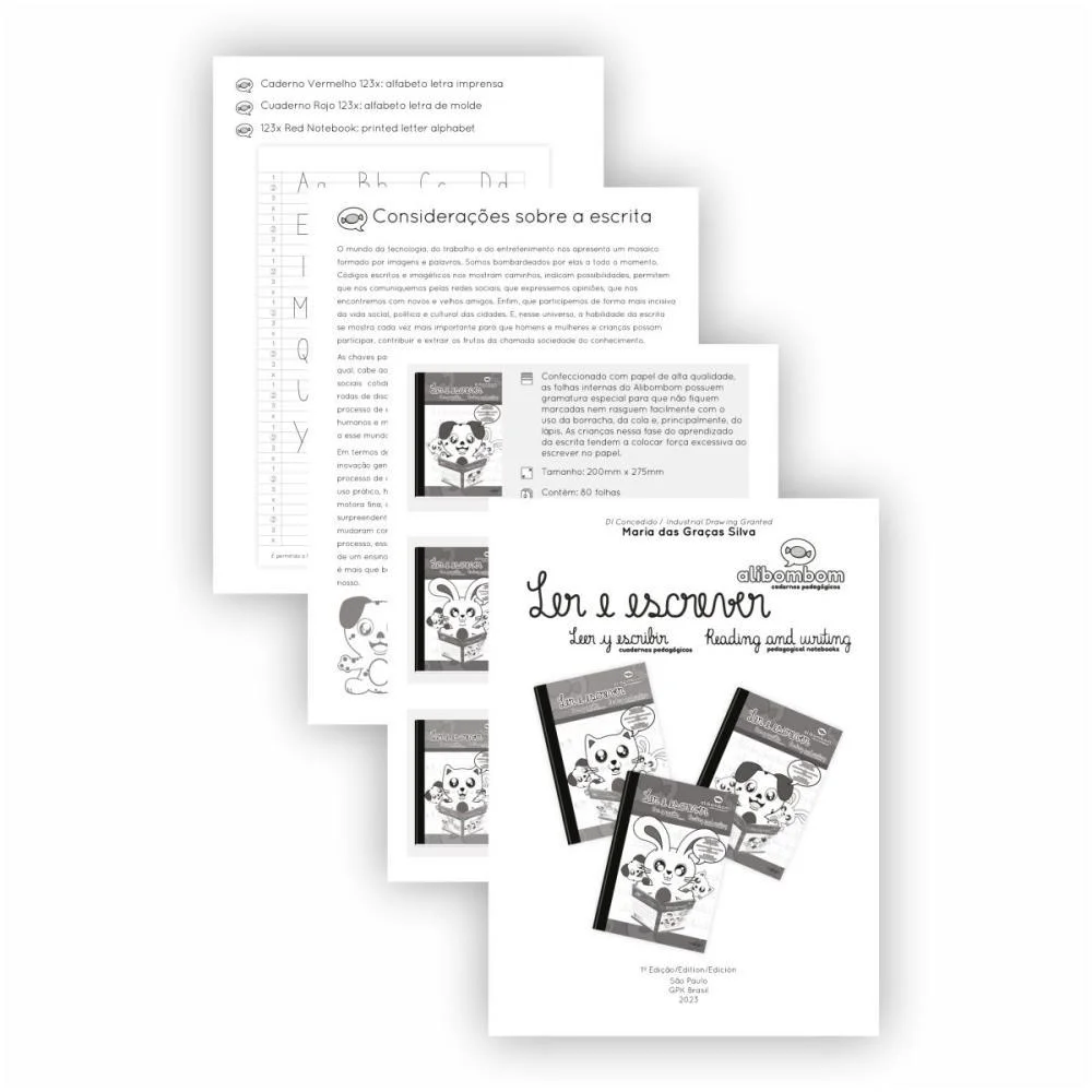 Caderno Caligrafia Capa Dura Alibombom Verde Pauta 123 72Fl Romitec (Pct.c/05) - imagem 5