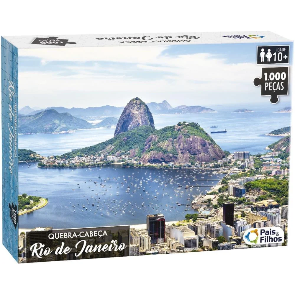 Quebra-Cabeca Cartonado Rio De Janeiro 1000 Pecas Pais E Filhos - imagem 2