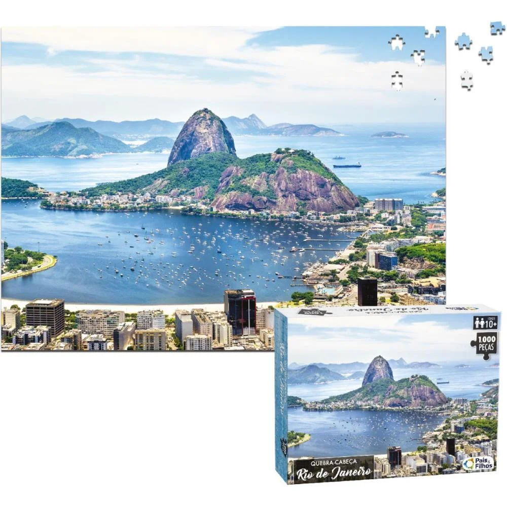 Quebra-Cabeca Cartonado Rio De Janeiro 1000 Pecas Pais E Filhos - imagem 4