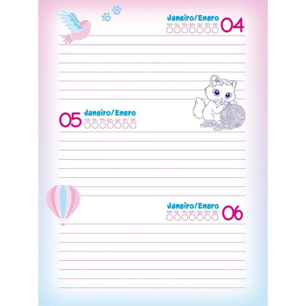 Agenda Permanente Sissi Baby 64F.120X160Mm Animativa (Pct.c/10) - imagem 3