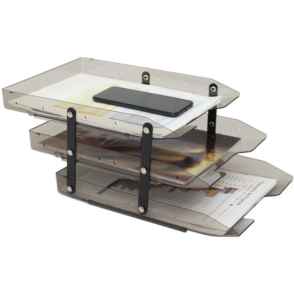 Caixa Correspondencia Tripla Slim Movel Fume Selada Maxcril - imagem 4