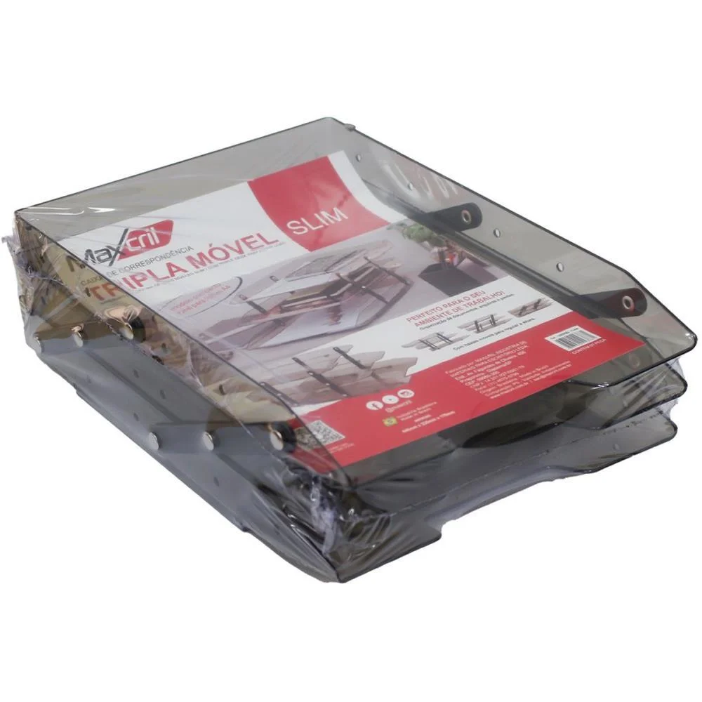 Caixa Correspondencia Tripla Slim Movel Fume Selada Maxcril - imagem 7