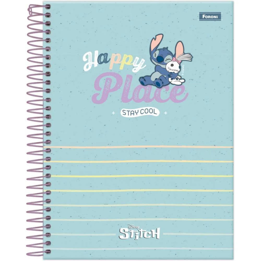 Caderno 01X1 Cp.dura Colegial Stitch 80F Foroni (Pct.c/04) - imagem 3