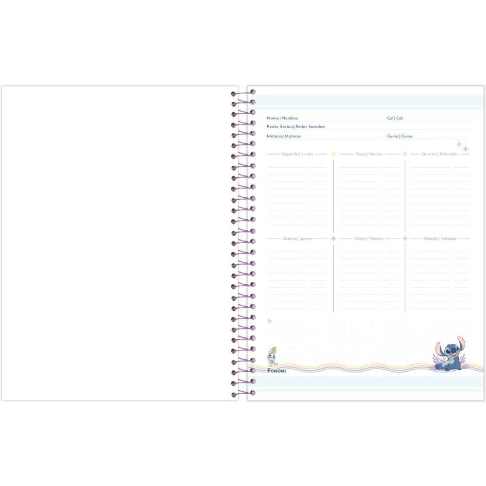 Caderno 10X1 Cp.dura Colegial Stitch 160F Foroni (Pct.c/04) - imagem 9