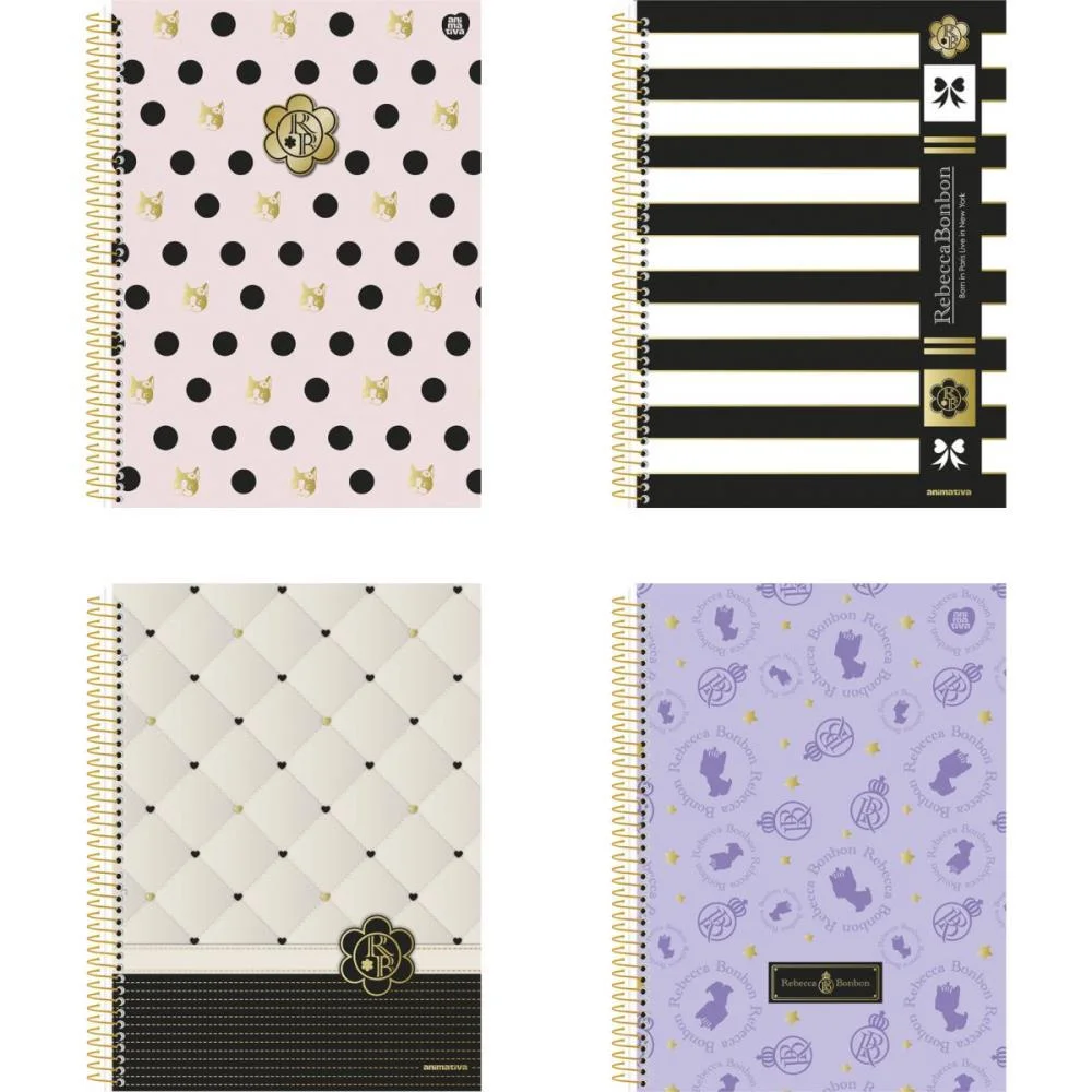 Caderno 01X1 Capa Dura Rebeca Bonbon 80F Animativa (Pct.c/04) - imagem 2