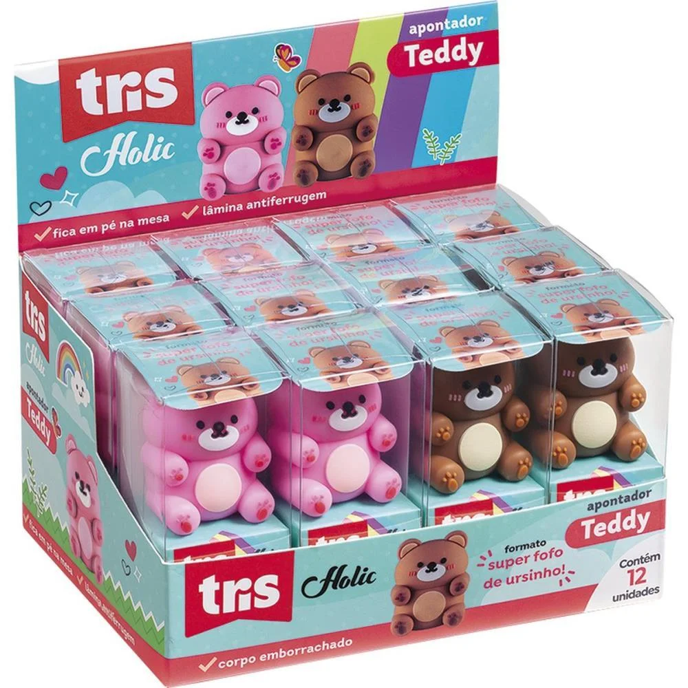 Apontador Com Deposito Tris Teddy 2 Cores Summit C/ 12 Unidades - imagem 5