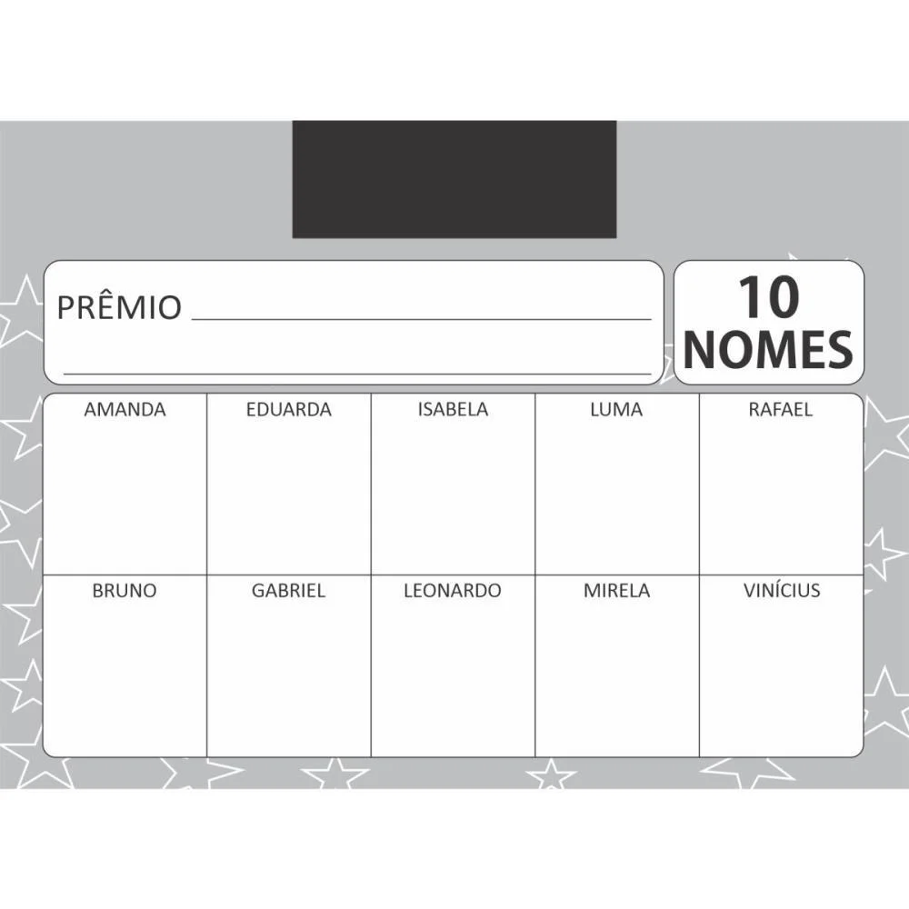 Cartela De Rifa C/10 Nomes Pct.c/50 Cartelas Tamoio (Pacote) - imagem 3