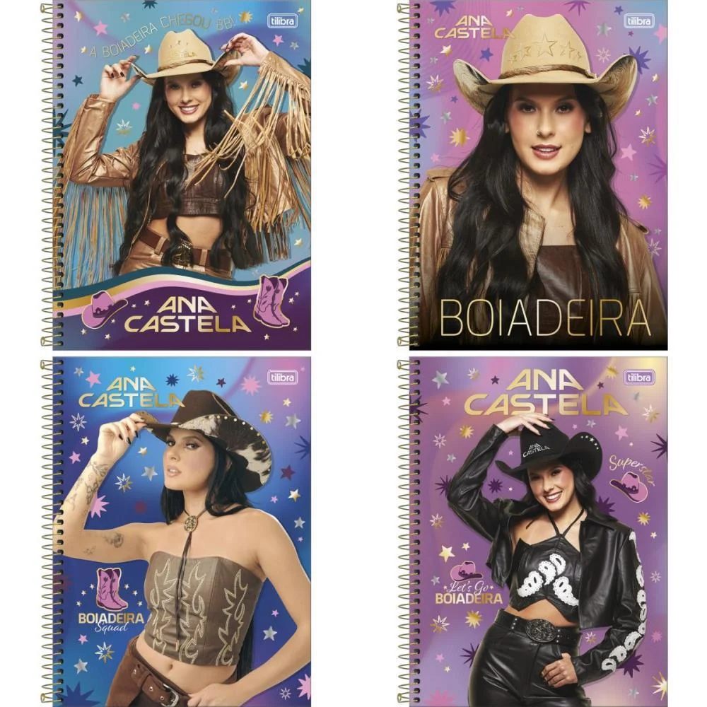 Caderno 01X1 Capa Dura Ana Castela 80Fls Tilibra (Pct.c/04) - imagem 3
