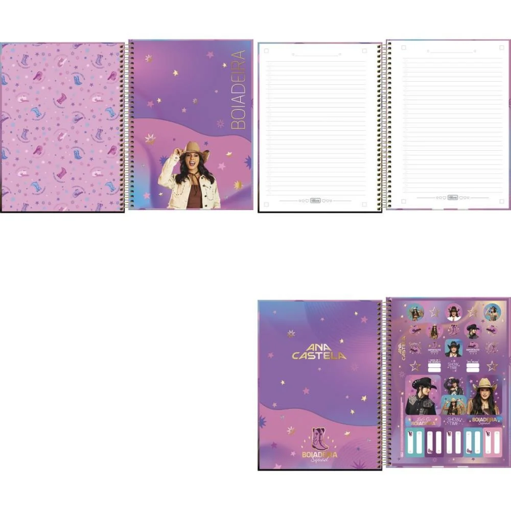 Caderno 01X1 Capa Dura Ana Castela 80Fls Tilibra (Pct.c/04) - imagem 4