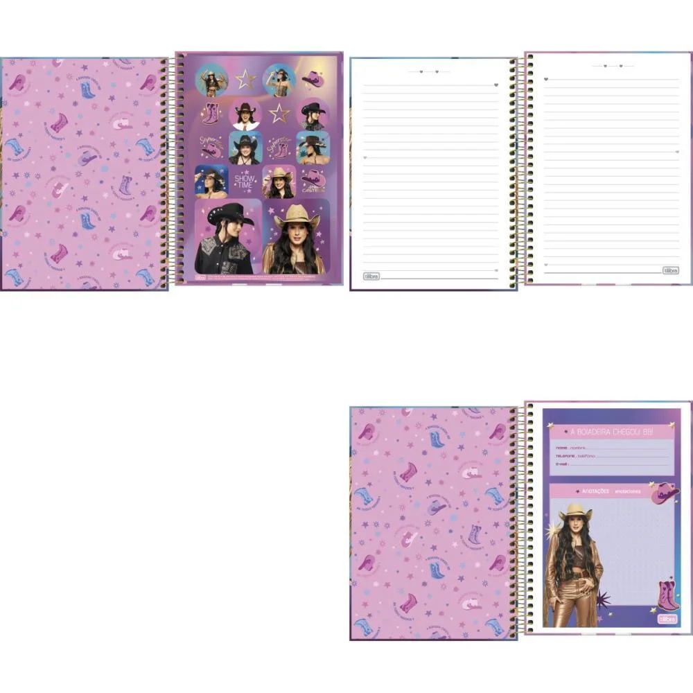 Caderno Espiral Pequeno Capa Dura Ana Castela 80Fls Tilibra (Pct.c/04) - imagem 4