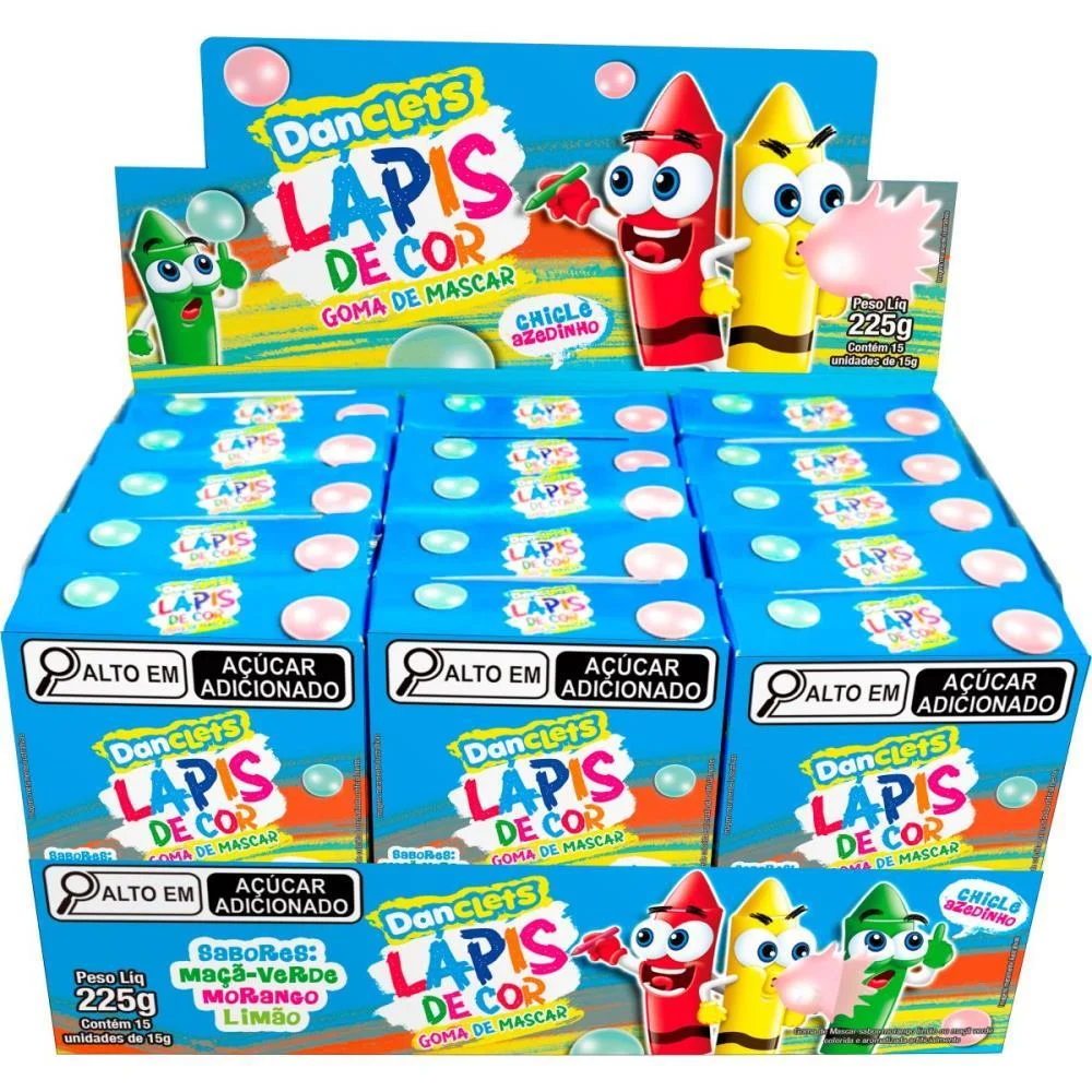 Doce Lapis De Cor Danclets Sabores Danilla Foods C/ 15 Unidades - imagem 2