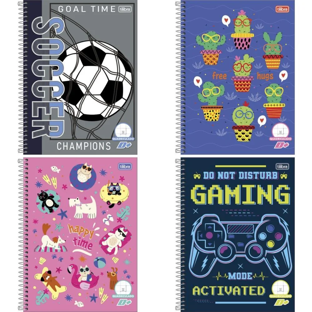 Caderno Quadriculado Univers. 1X1Cm D+ 96Fls Masc/Fem. Cd Tilibra (Pct.c/04) - imagem 4