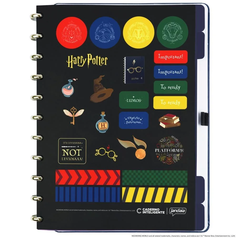 Caderno Inteligente Grande Harry Potter Azul 80Fls Caderno Inteligente - imagem 4