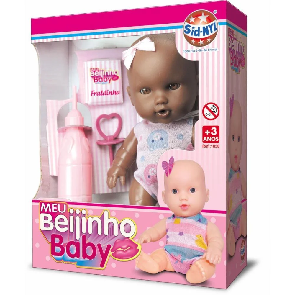 Boneca Meu Beijinho Baby Negra Sid-Nyl - imagem 5