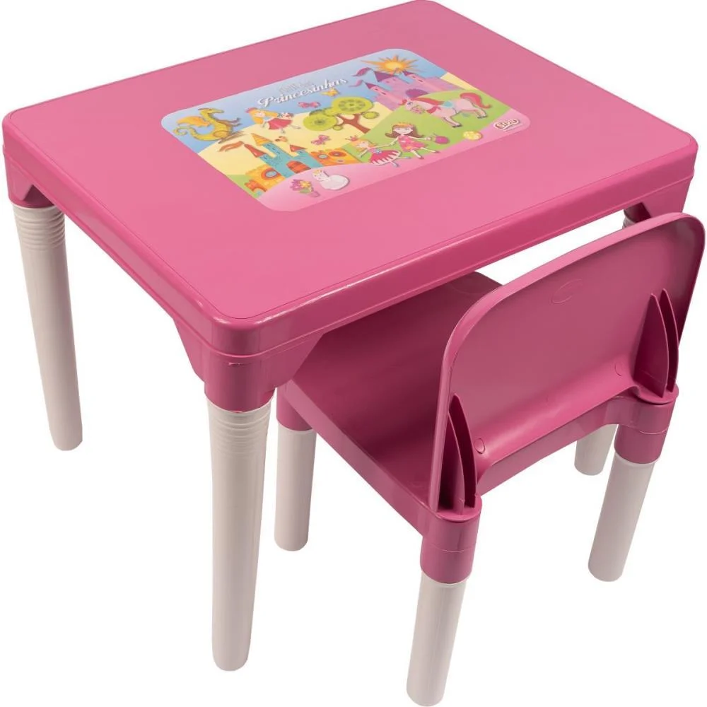 Mesinha/Cadeira Princesas Mesa C/Cadeira Rosa Styll Baby - imagem 6