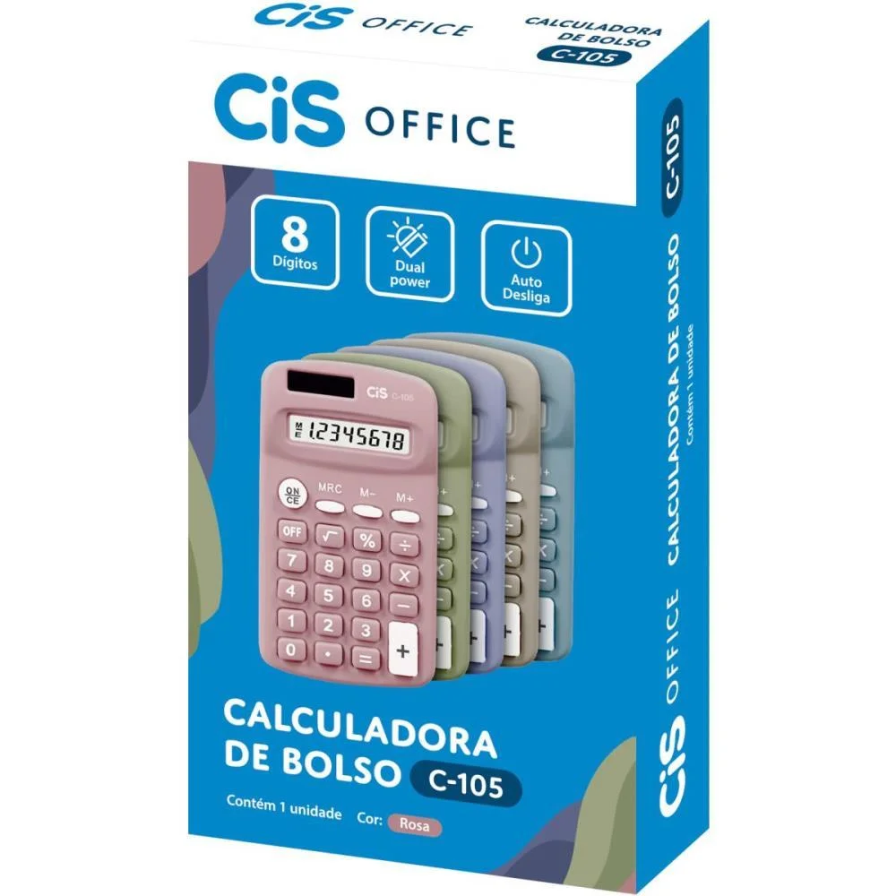 Calculadora De Bolso 8 Dig. Mod C-105 Rosa Sertic - imagem 3