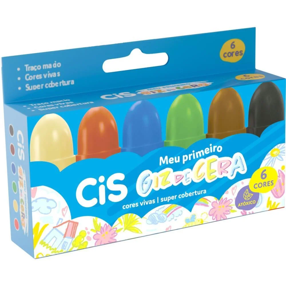 Giz De Cera Jumbo Cis Meu 1 Giz De Cera 6 Cores Sertic (Pct.c/03) - imagem 2