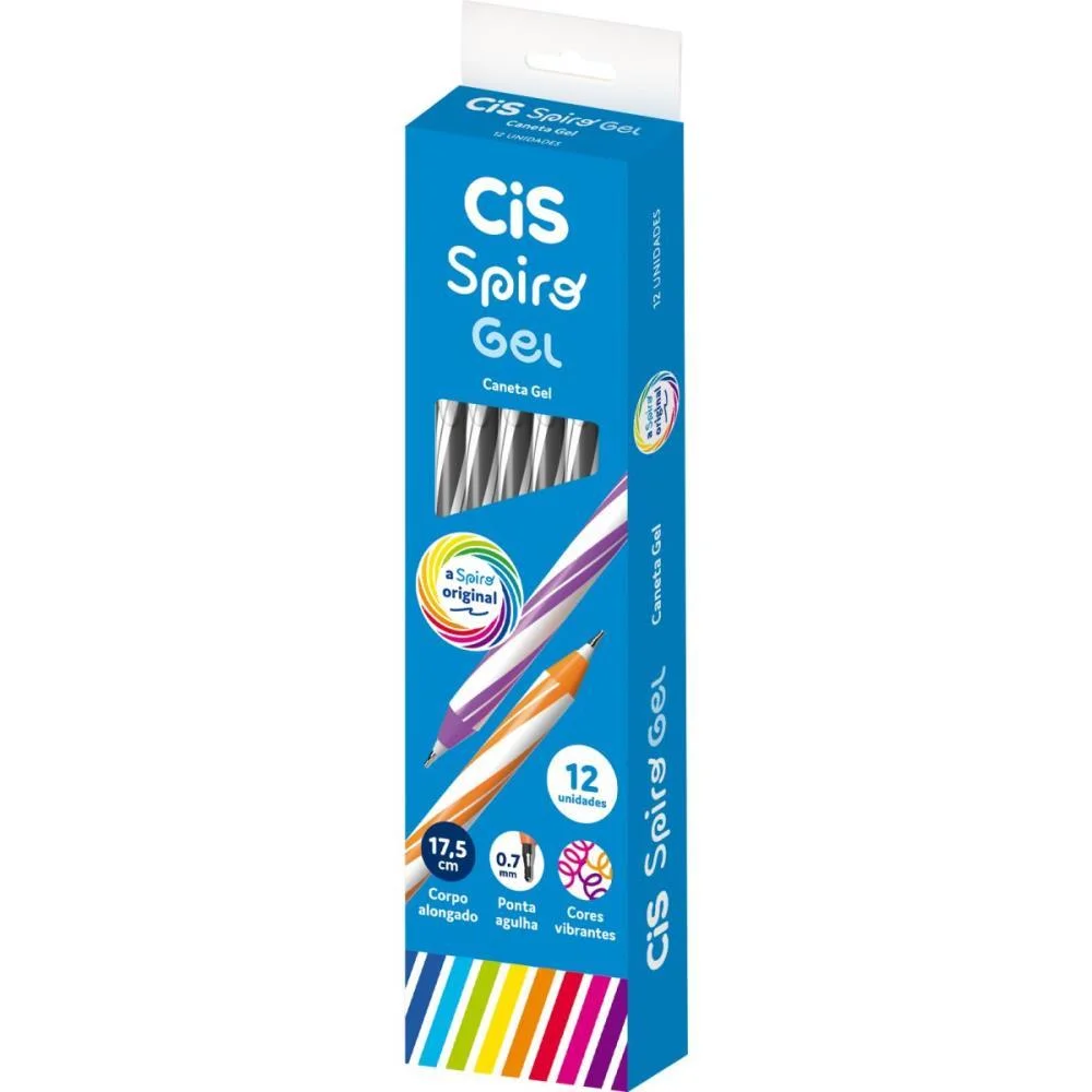 Caneta Gel Cis Spiro 0,7Mm Preta Sertic (Cx.c/12) - imagem 2