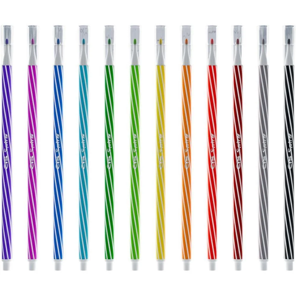 Caneta Hidrografica Cis Spiro 12 Cores Azul/Rosa Sertic C/ 6 Unidades - imagem 6
