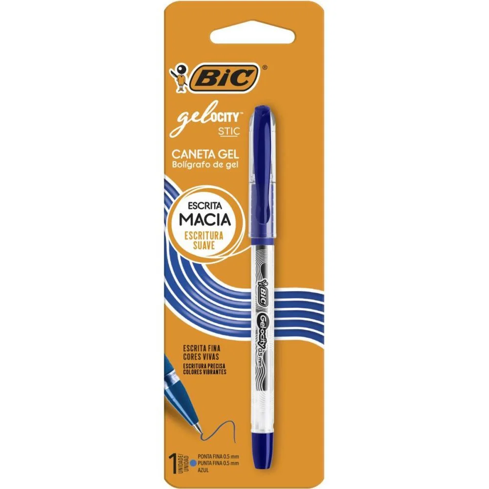 Caneta Gel Bic Gelocity Azul Bic (Blister) - imagem 3