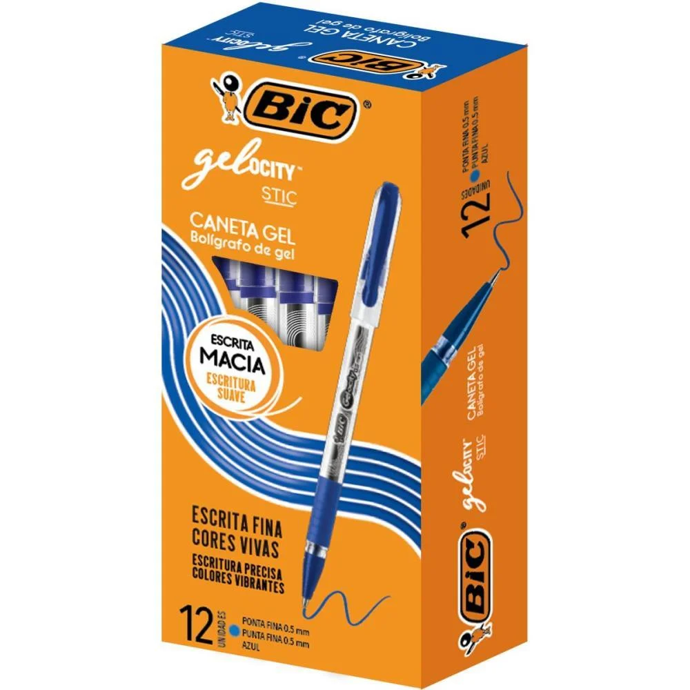 Caneta Gel Bic Gelocity Azul Bic (Cx.c/12) - imagem 3