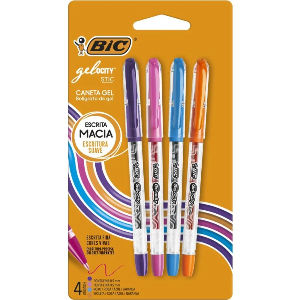 Caneta Gel Bic Gelocity 4 Cores Bic (Bl.c/04) - imagem 2