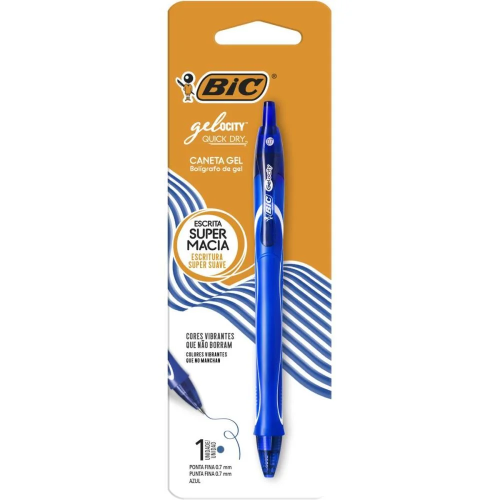 Caneta Gel Bic Quick Dry Azul Bic (Blister) - imagem 2
