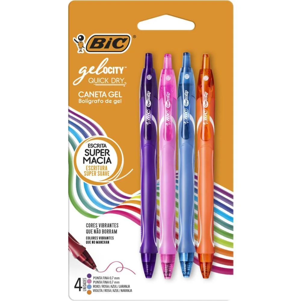 Caneta Gel Bic Quick Dry 4 Cores Bic (Bl.c/04) - imagem 2