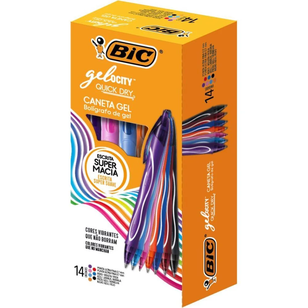 Caneta Gel Bic Gel.stic+Quick Dry Sort. Bic (Cx.c/14) - imagem 2