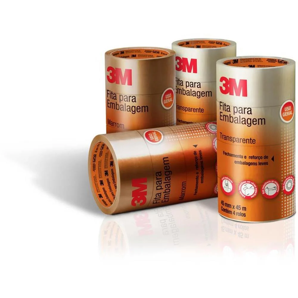 Fita Para Empacotamento Transparente 48Mmx50M 3M (Pct.c/04) - imagem 3
