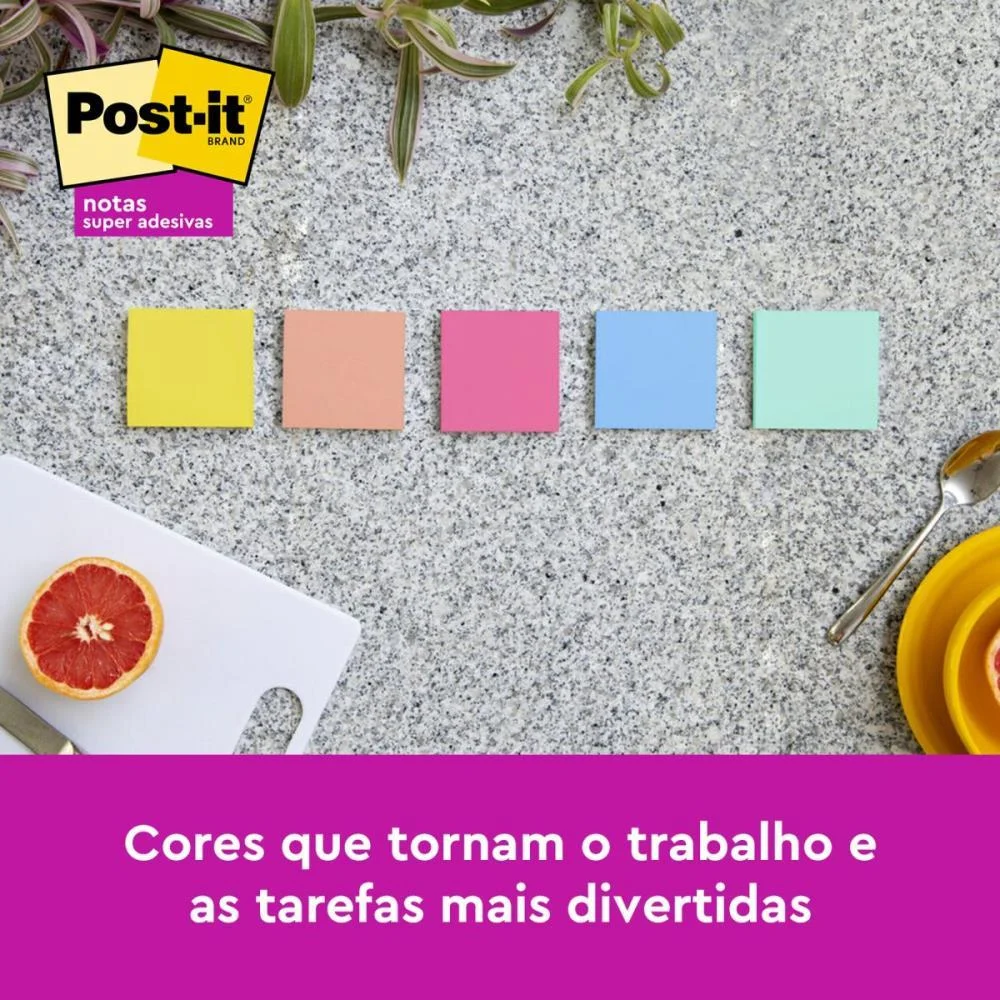 Bloco De Recado Post-It 76Mmx76Mm Alegria 90Fls. 3M (Pct.c/05) - imagem 4