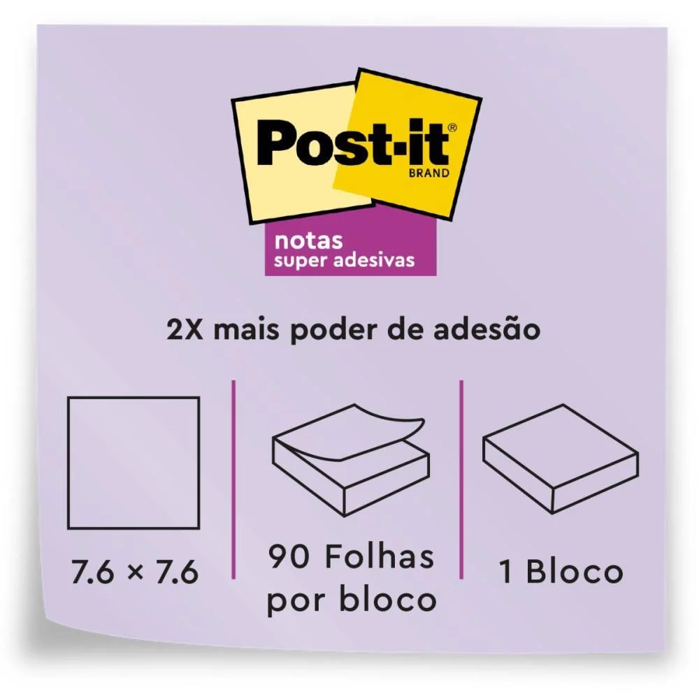 Bloco De Recado Post-It 76Mmx76Mm Sal Rosa 90 Fls. 3M - imagem 8
