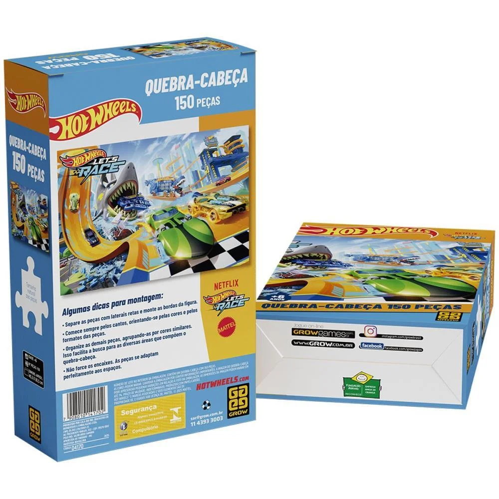 Quebra-Cabeca Cartonado Hot Wheels P150 Grow - imagem 5
