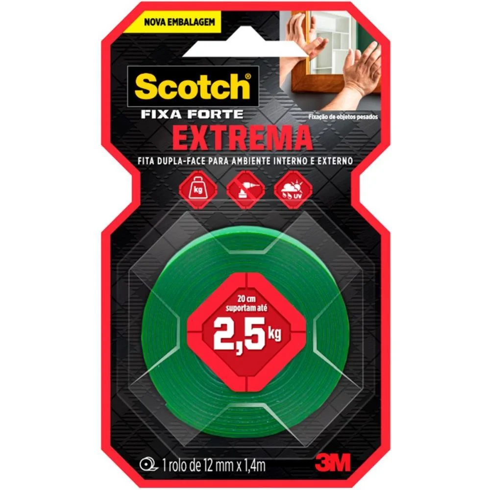 Fita Fixa Forte Scotch Extrema 12X1,4 Ate 2,5K 3M (Blister) - imagem 3