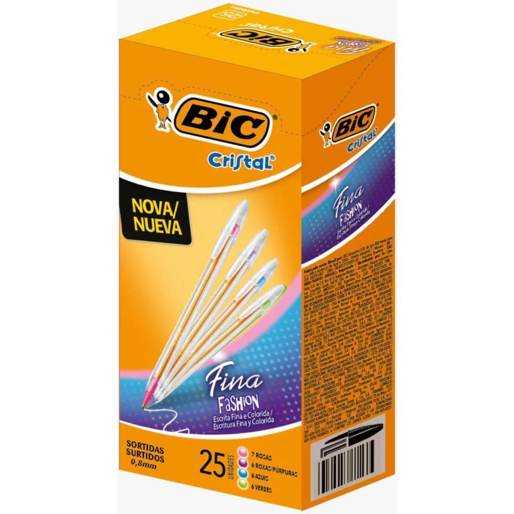 Caneta Esferografica Cristal Fina Fashion Bic (Cx.c/25) - imagem 2