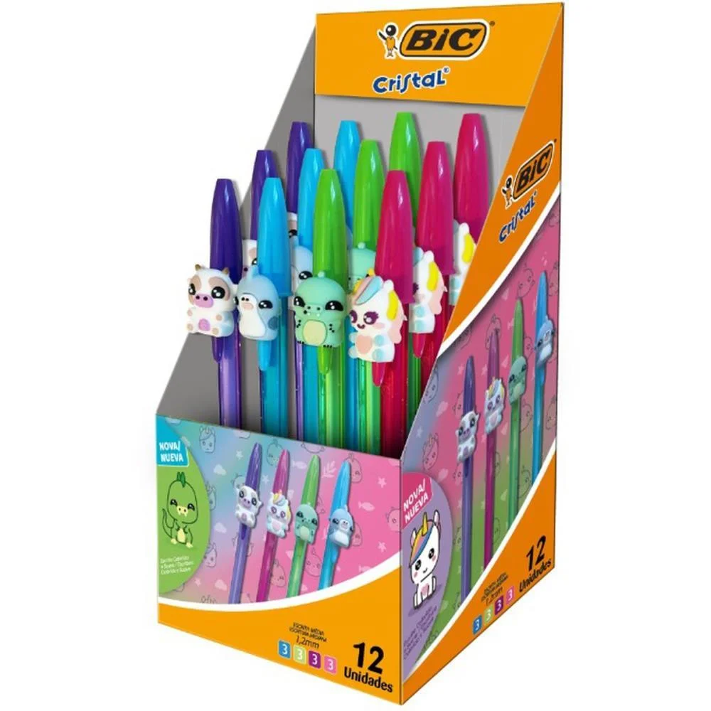 Caneta Esferografica Cristal Fashion Bichinho Sort. Bic (Cx.c/12) - imagem 2